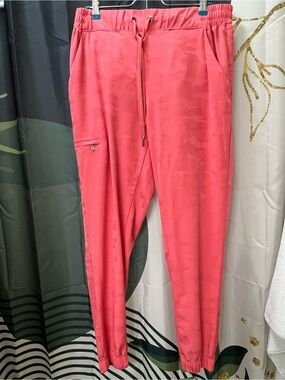 Healing Hands Coral Jogger Scrub Pants